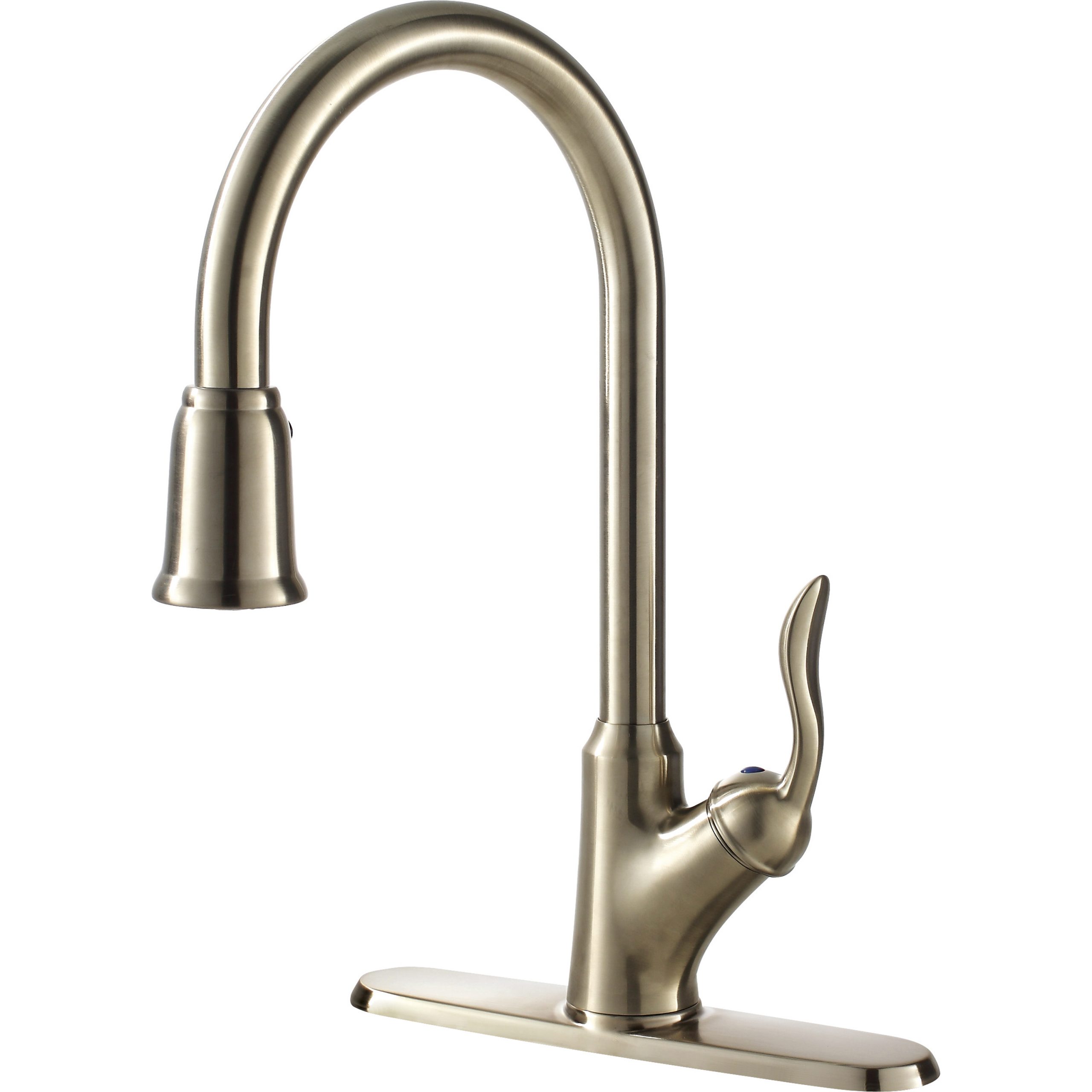 Ultra Faucets Uf11243 Single Handle Stainless Steel Kitchen Faucet With Side Spr
