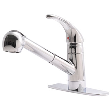 Ultra Faucets Uf11243 Single Handle Stainless Steel Kitchen Faucet With Side Spr